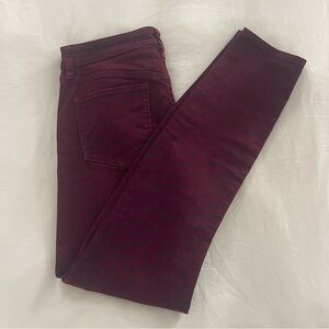 Tory Burch Straight Leg Jeans- Red Blue Floral Stretch- Size 28